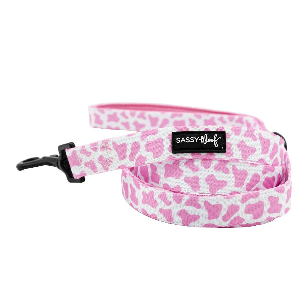 Dog Leash - Pink Cow