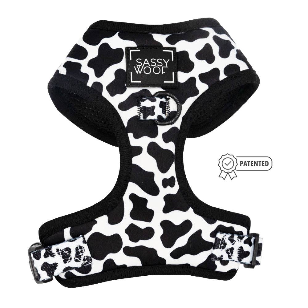 Dog Adjustable Harness - Cow