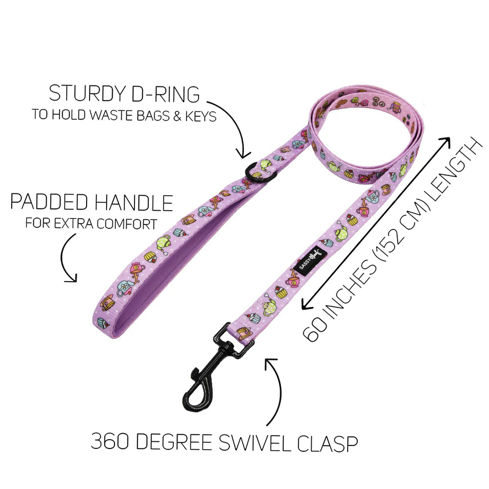 Dog Fabric Leash - Tea Pawty