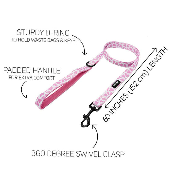 Dog Leash - Pink Cow